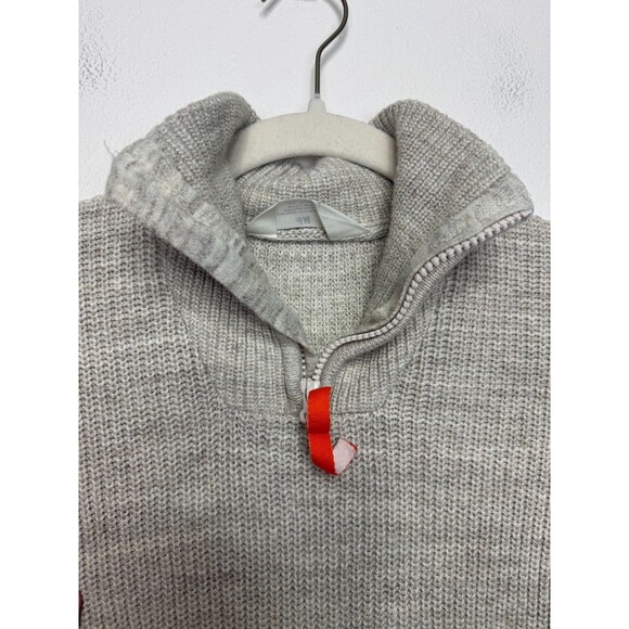 H&M Kids 5T Half Zip Cable Knit Sweater Gray Mock Neck Long Sleeve Cotton - Picture 7 of 9